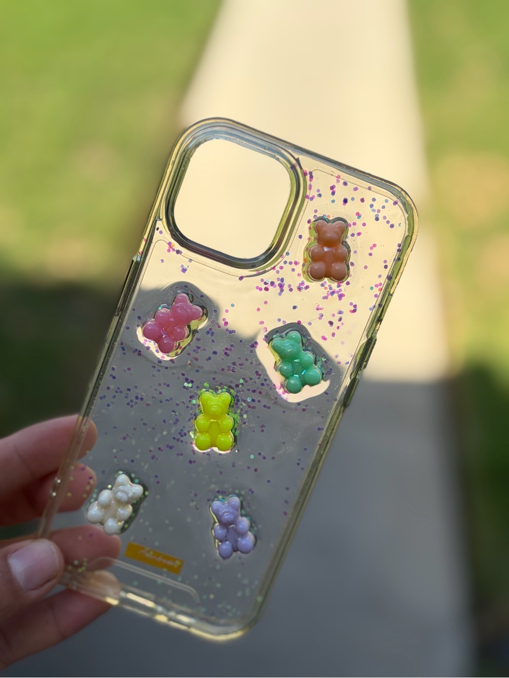 iPhone 15 Clear Cute Gummy Bear iPhone Case with Pastel Accents